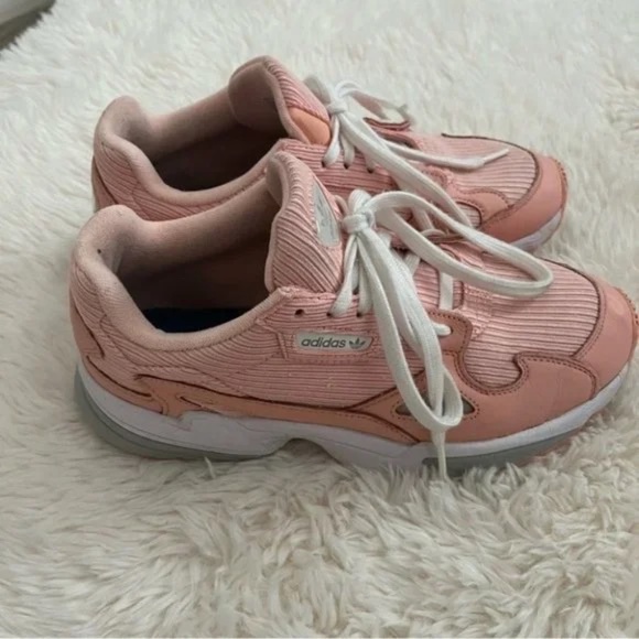 ADIDAS Corduroy Falcon Sneakers in Glow Pink - Picture 5 of 9